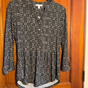 Westport Black and White Floral Blouse